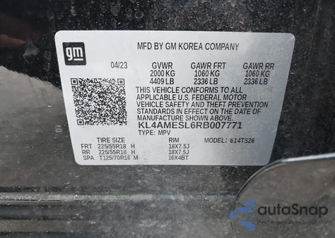 2024 Buick Encore Gx Sport Touring Awd z USA, uszkodzony, nr VIN KL4AMESL6RB007771